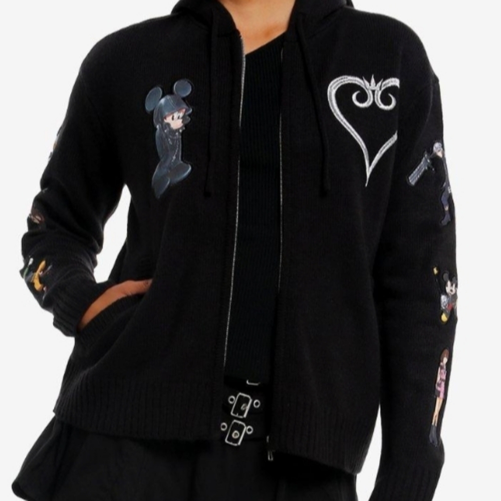 BNWT kingdom Hearts Sweater Cardigan With Zipper Size Jr 2xl. - Picture 3 of 5